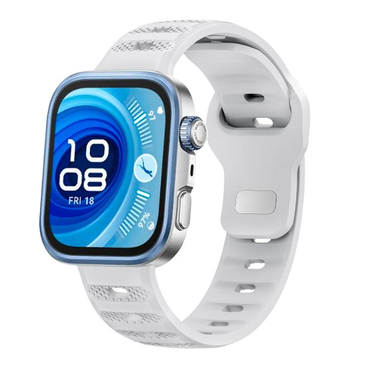 Silver Buckle Dotted Silicone Watch Band