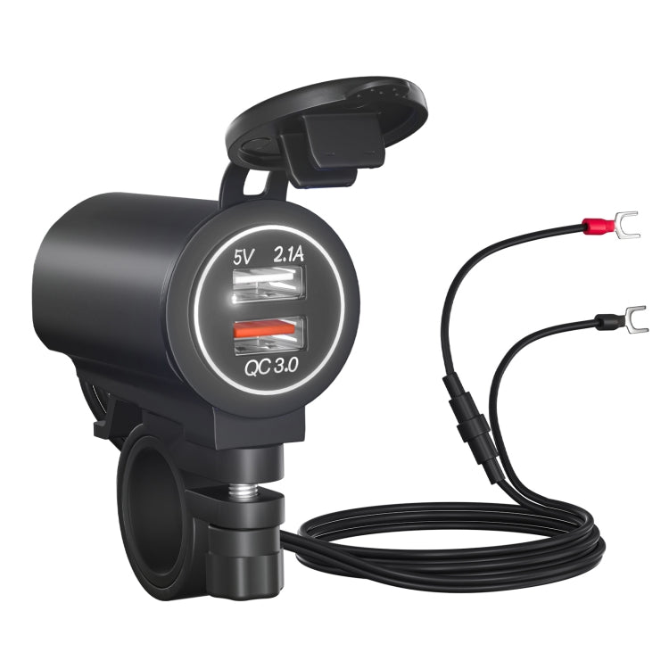 ZH-723F5 Car / Motorcycle QC3.0 Cell Phone Fast Charging Dual USB Car Charger