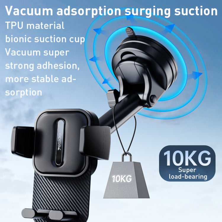 Yesido C174 Suction Cup Type Telescopic Car Phone Holder, C174