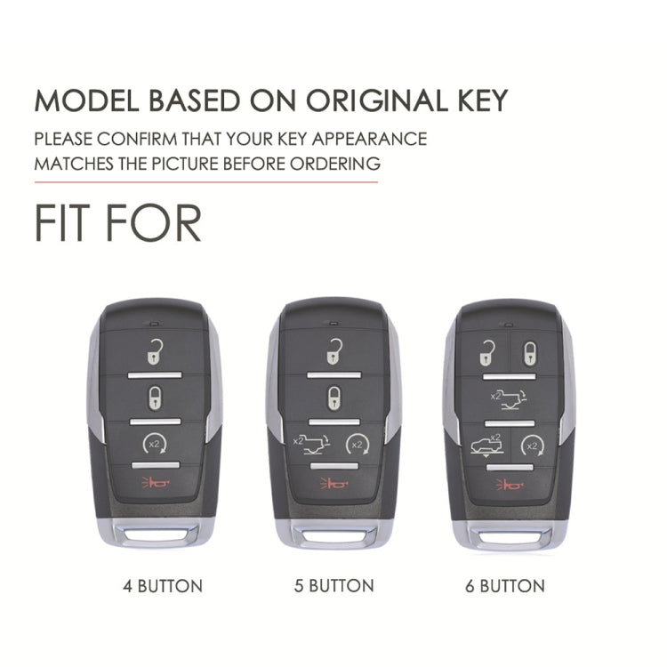 For Dodge Ram 4-button C161 Car Key Leather Protective Case, 4-button