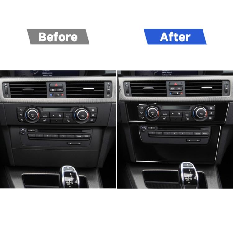 For BMW 3 Series E90/E92 2005-2012 Car Air Conditioner CD Control Panel High without Holes Decorative Sticker, Left and Right Drive Universal, Car Air Conditioner CD Control Panel High without Holes