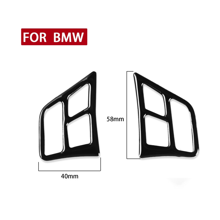 For BMW 3 Series E90 2005-2012 2pcs Car Steering Wheel Buttons Decorative Sticker, Left and Right Drive Universal, Car Steering Wheel Buttons