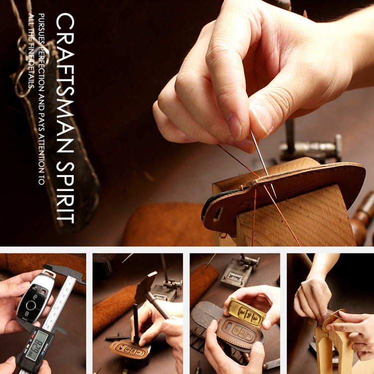 For Chevrolet 3-button Hallmo Car Cowhide Leather Key Protective Cover Key Case, C112
