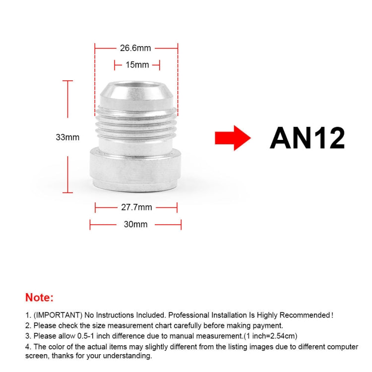 AN12 Car Oil Pipe Joint Breathable Pot Connector, AN12