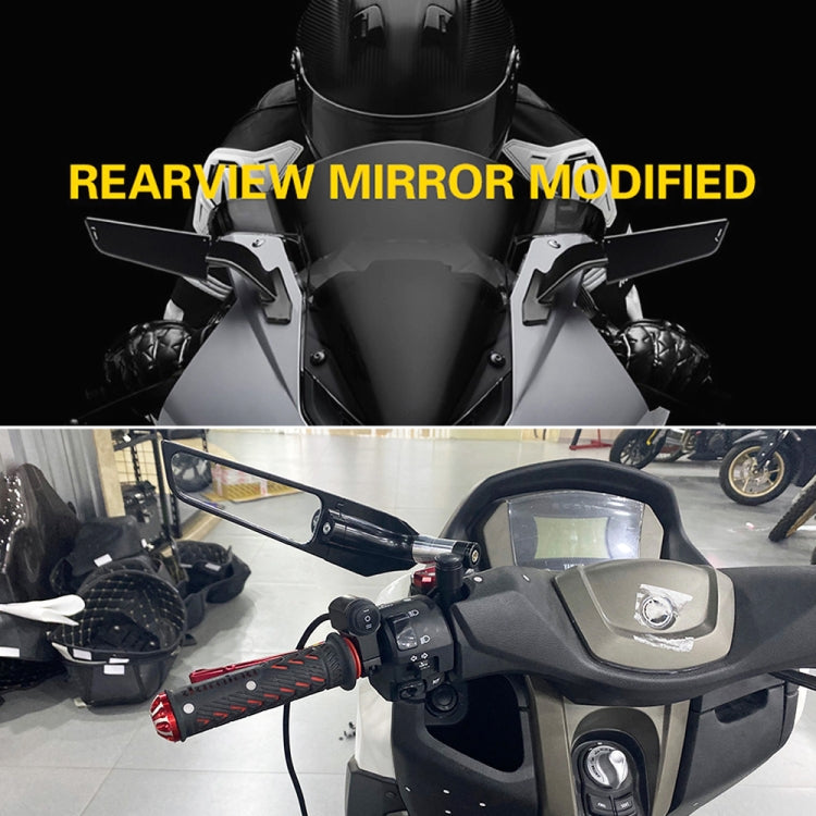 Motorcycle Modification Fixed Wind Wing Rearview Mirror, M-RM003 (Black)