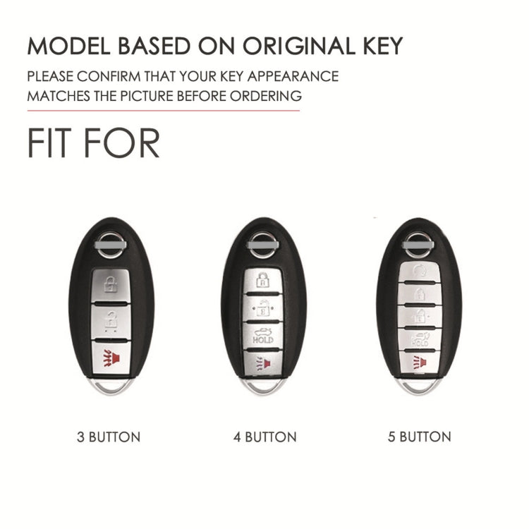For Nissan 4-button Horn Hallmo Car Cowhide Leather Key Protective Cover Key Case, C066