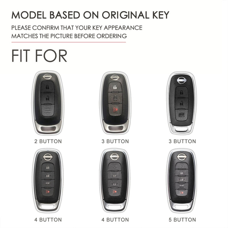 For Nissan Teana / Ariya 2-button Hallmo Car Cowhide Leather Key Protective Cover Key Case, 2-button