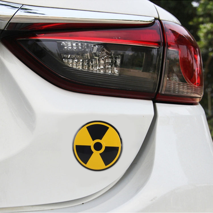 4 in 1 Car Wheel Hub Decorative Sticker, Diameter: 5.8cm, Black + Yellow