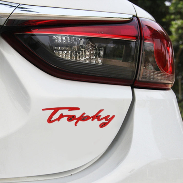 Car TROPHY Personalized Aluminum Alloy Decorative Stickers, Size: 11.5x2.5x0.35cm