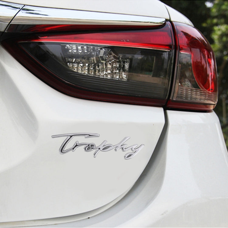 Car TROPHY Personalized Aluminum Alloy Decorative Stickers, Size: 11.5x2.5x0.35cm