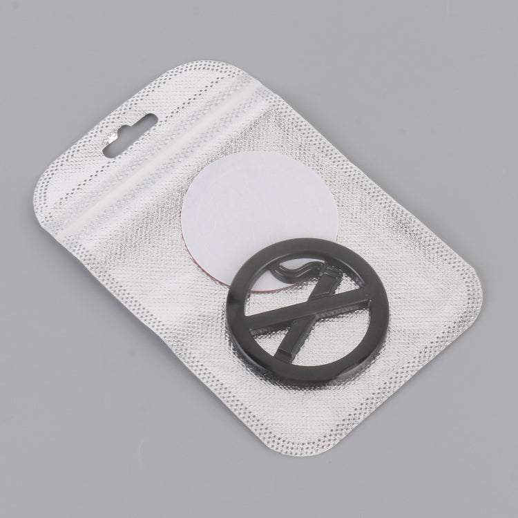 Car No Smoking Sign Universal Personalized Aluminum Alloy Decorative Sticker, Size: 5 x 0.33cm