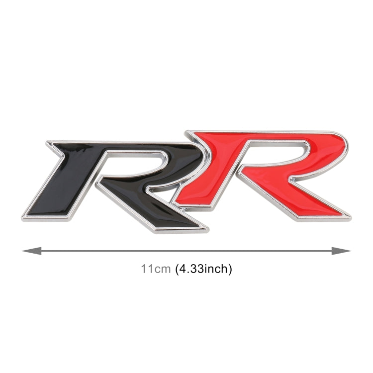 Car Dual R Metal Stickers Personalized Aluminum Alloy Decorative Stickers, Size:11 x 3.5cm
