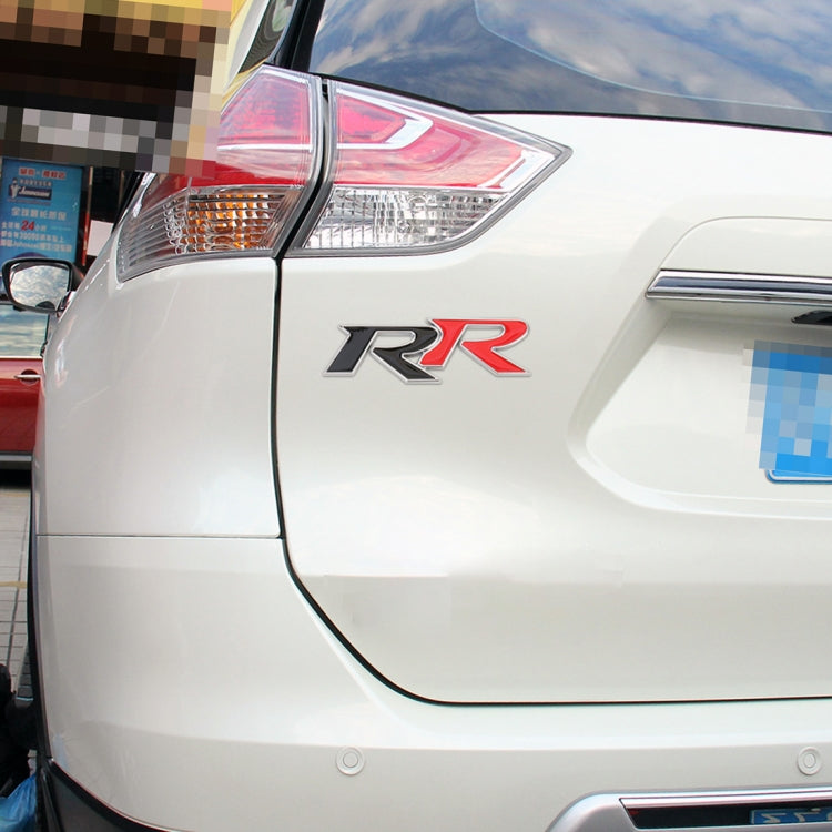 Car Dual R Metal Stickers Personalized Aluminum Alloy Decorative Stickers, Size:11 x 3.5cm