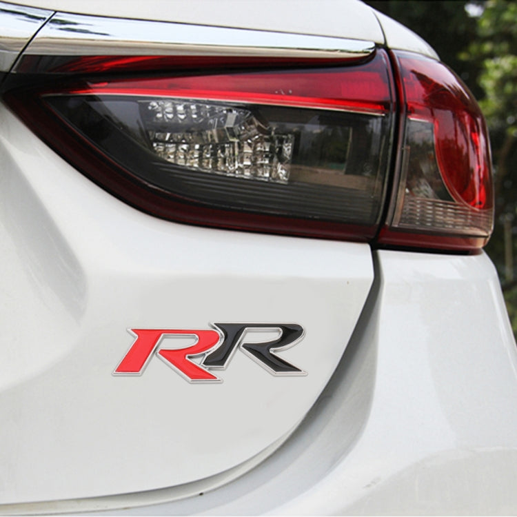 Car Dual R Metal Stickers Personalized Aluminum Alloy Decorative Stickers, Size:11 x 3.5cm