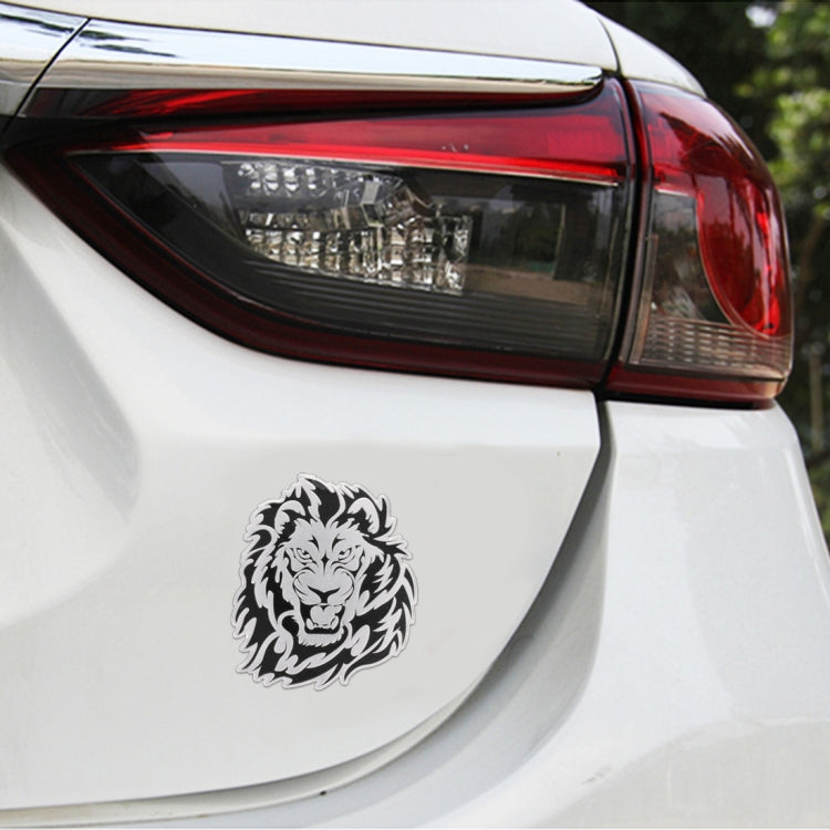 Car Lion Metal Stickers Personalized Aluminum Alloy Decorative Stickers, Size:8 x 7.5cm, Lion Stickers