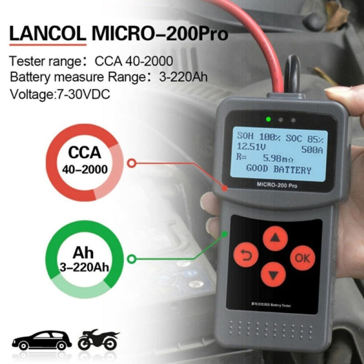 MICRO-200 PRO Car Battery Tester Battery Internal Resistance Life Analyzer, Nordic Version, MICRO-200 PRO, Nordic