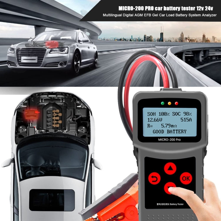 MICRO-200 PRO Car Battery Tester Battery Internal Resistance Life Analyzer, Nordic Version, MICRO-200 PRO, Nordic