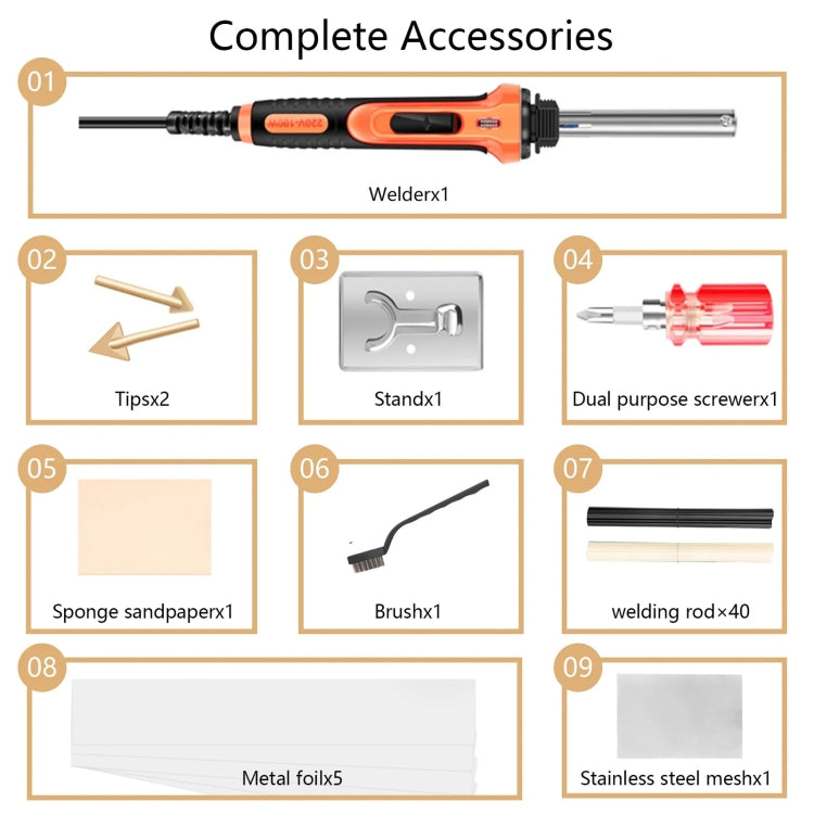 100W Electric Soldering Iron Plastic Welding Machine Car Bumper Repair Plier, US Plug, US Plug
