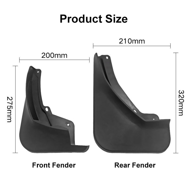 For Skoda KAROQ 2017-2023 4pcs/Set Car Auto Soft Plastic Splash Flaps Fender Guard, For Skoda KAROQ 2017-2023