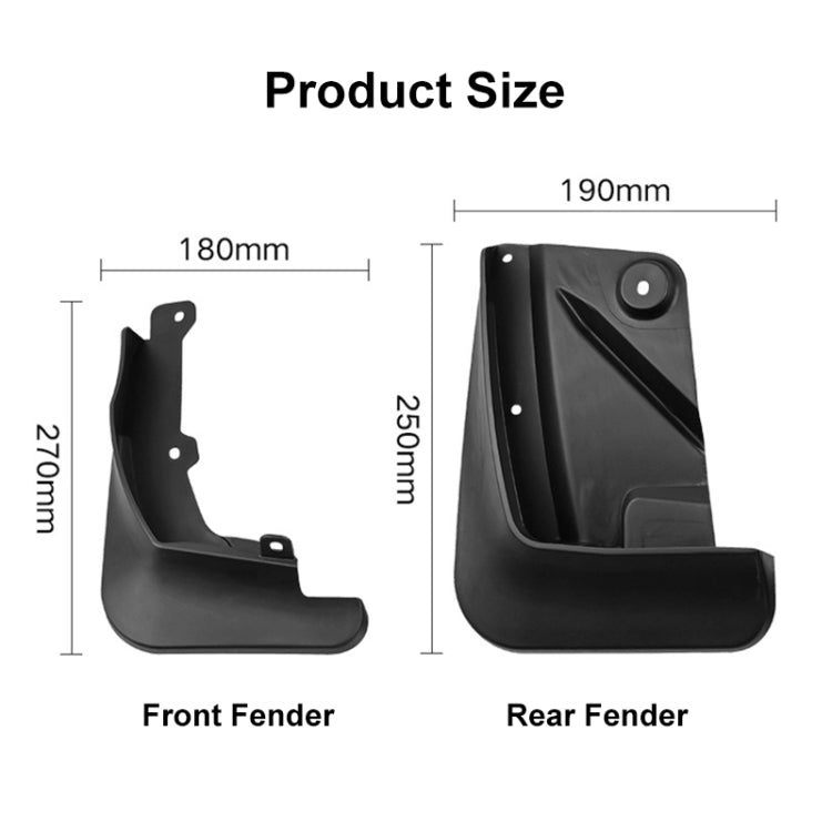 For Toyota Yaris X 2020-2023 4pcs/Set Car Auto Soft Plastic Splash Flaps Fender Guard, For Toyota Yaris X 2020-2023