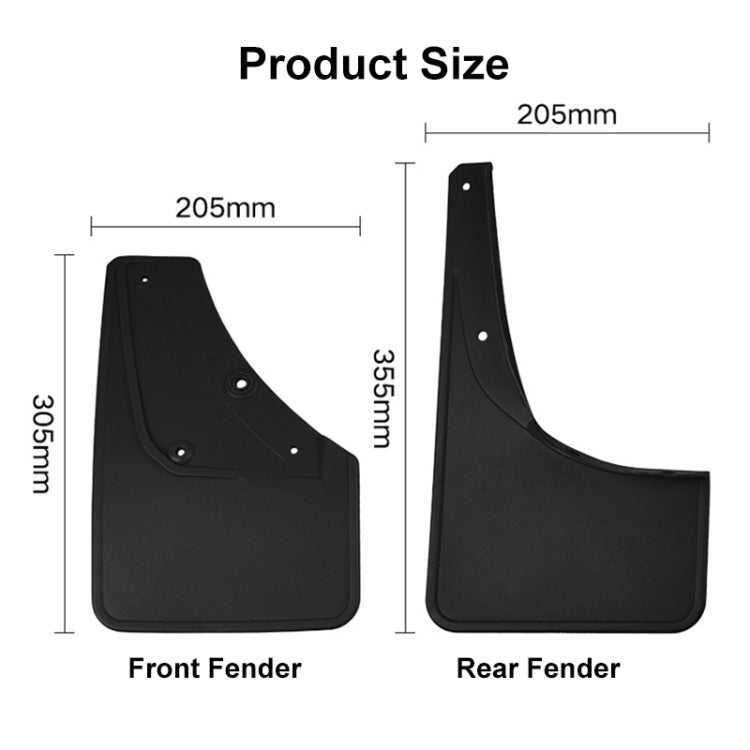 4pcs/Set Car Auto Soft Plastic Splash Flaps Fender Guard, For Suzuki Jimny 2019-2023