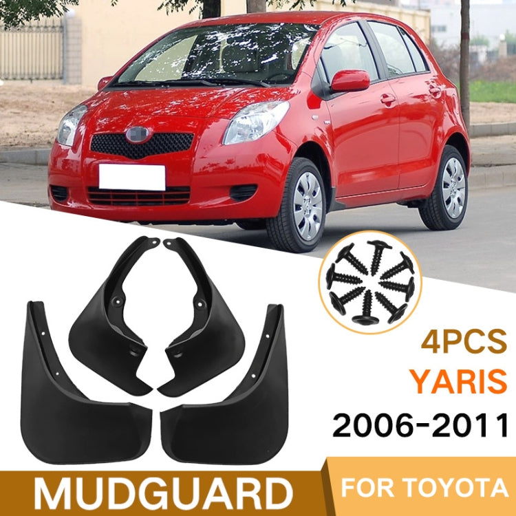 For Toyota Yaris 2006-2011 4pcs/Set Car Auto Soft Plastic Splash Flaps Fender Guard, For Toyota Yaris 2006-2011