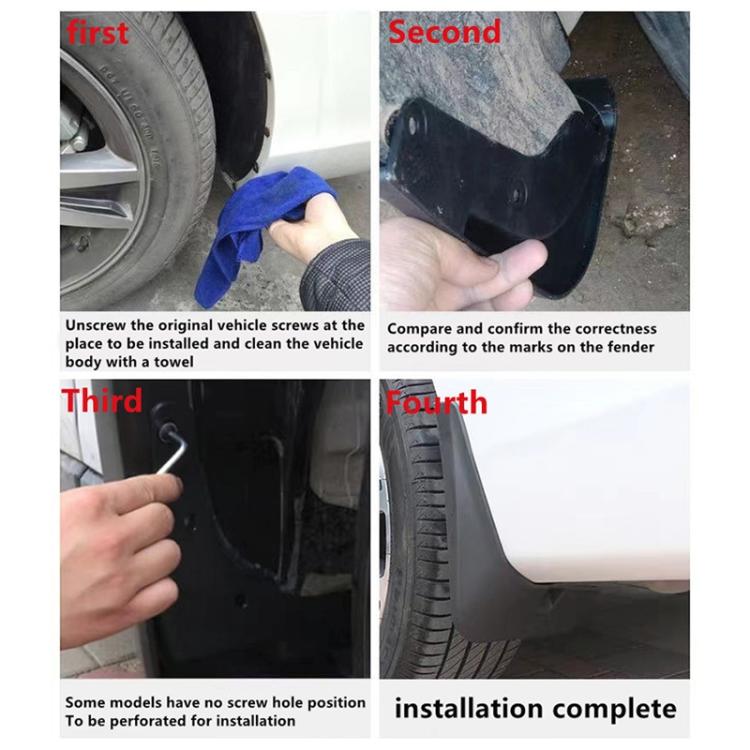 For Volvo XC60 2014-2017 4pcs/Set Car Auto Soft Plastic Splash Flaps Fender Guard, For Volvo XC60 2014-2017