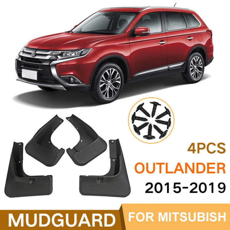For Mitsubishi Outlander 2015-2019 4pcs/Set Car Auto Soft Plastic Splash Flaps Fender Guard, For Mitsubishi Outlander 2015-2019