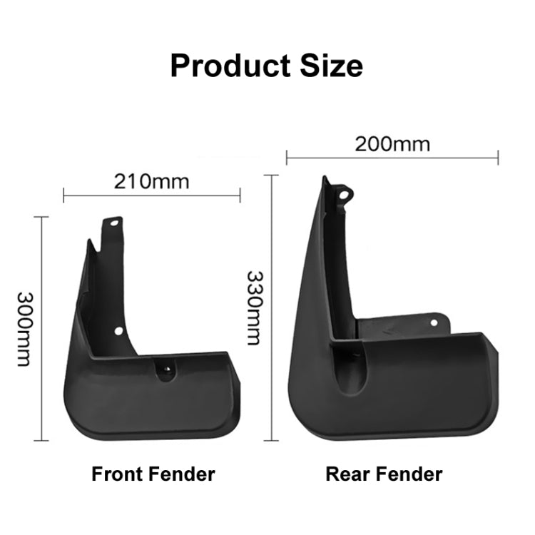 For Toyota IZOA C-HR 2017-2023 4pcs/Set Car Auto Soft Plastic Splash Flaps Fender Guard, For Toyota IZOA C-HR 2017-2023