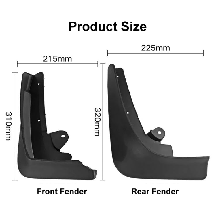 For TESLA MODEL X 2016-2021 4pcs/Set Car Auto Soft Plastic Splash Flaps Fender Guard, For TESLA MODEL X 2016-2021