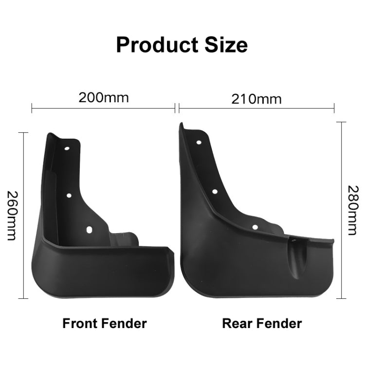 For Mitsubishi Outlander 2023 4pcs/Set Car Auto Soft Plastic Splash Flaps Fender Guard, For Mitsubishi Outlander 2023