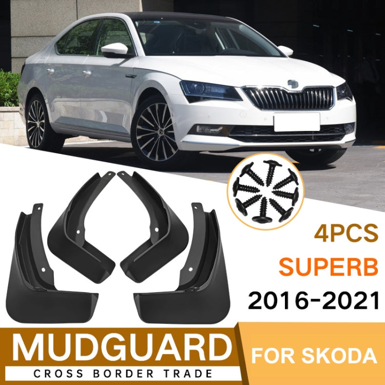 For Skoda Superb 2016-2021 4pcs/Set Car Auto Soft Plastic Splash Flaps Fender Guard, For Skoda Superb 2016-2021