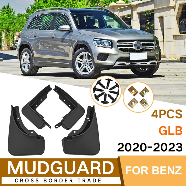 For Mercedes-Benz GLB 2020-2023 4pcs/Set Car Auto Soft Plastic Splash Flaps Fender Guard, For Mercedes-Benz GLB 2020-2023