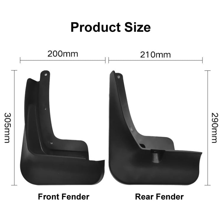 For Hyundai Santa Fe 2019-2021 4pcs/Set Car Auto Soft Plastic Splash Flaps Fender Guard, For Hyundai Santa Fe 2019-2021
