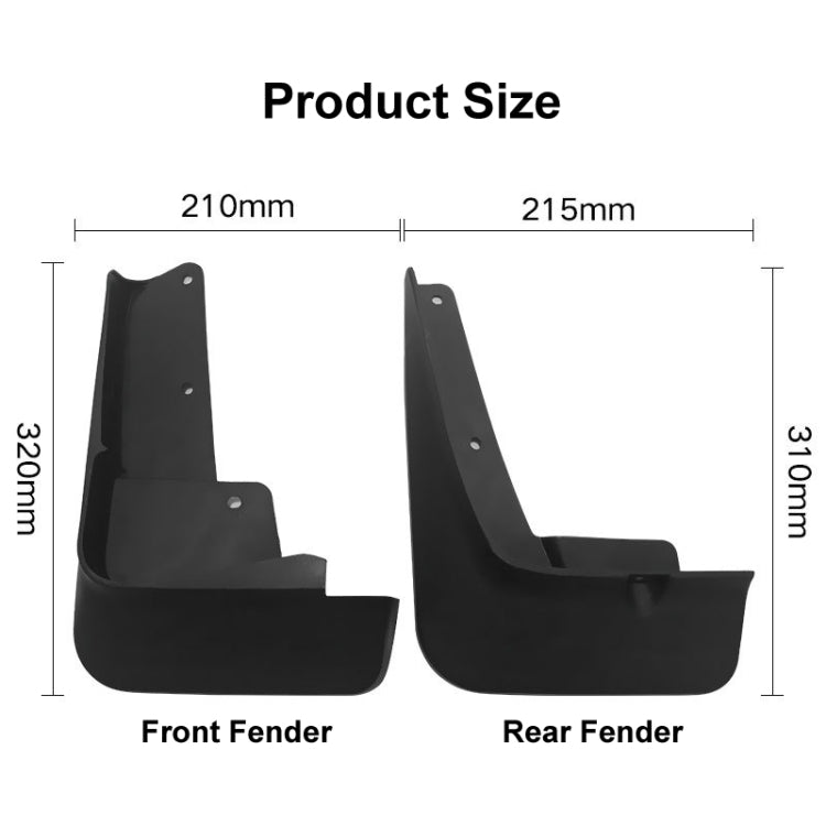 For Mitsubishi Outlander 2021 4pcs/Set Car Auto Soft Plastic Splash Flaps Fender Guard, For Mitsubishi Outlander 2021