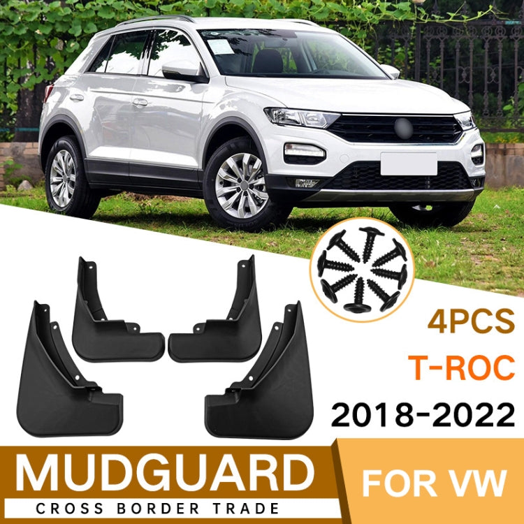 For Volkswagen T-ROC 2018-2022 4pcs/Set Car Auto Soft Plastic Splash Flaps Fender Guard, For Volkswagen T-ROC 2018-2022