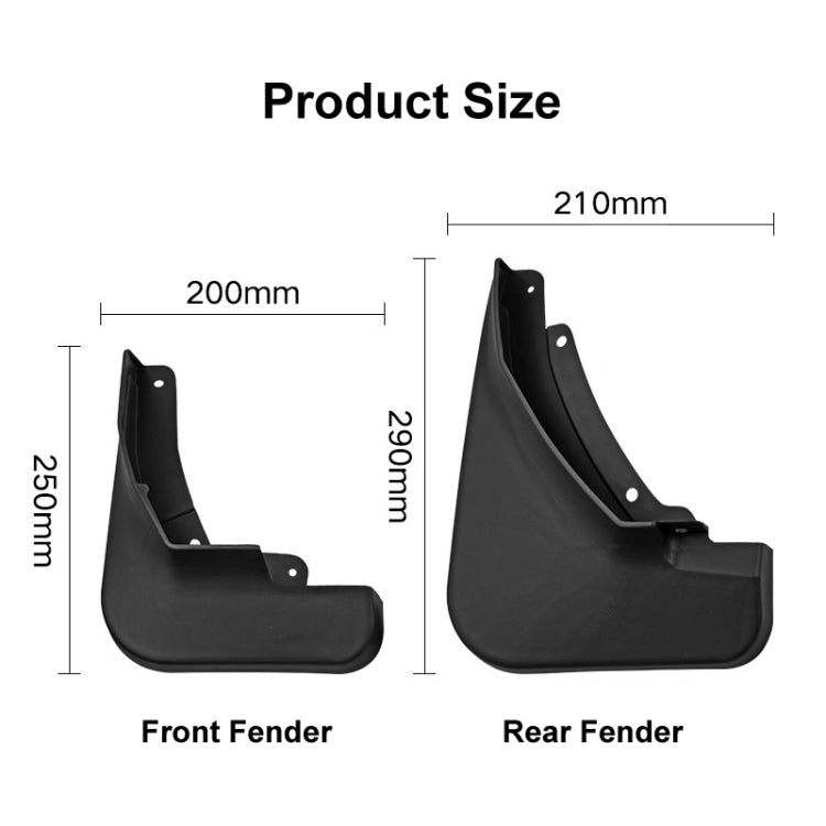 For Volkswagen T-ROC 2018-2022 4pcs/Set Car Auto Soft Plastic Splash Flaps Fender Guard, For Volkswagen T-ROC 2018-2022