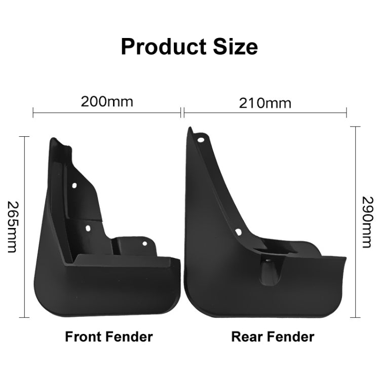 For Changan UNI-K 2021-2022 4pcs/Set Car Auto Soft Plastic Splash Flaps Fender Guard, For Changan UNI-K 2021-2022