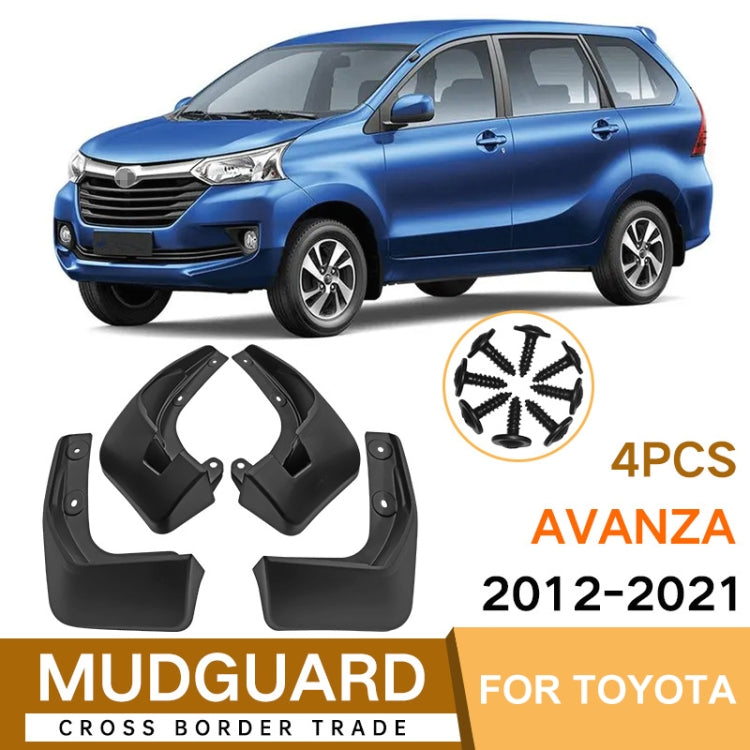 For Toyota Avanza 2012-2021 4pcs/Set Car Auto Soft Plastic Splash Flaps Fender Guard, For Toyota Avanza 2012-2021