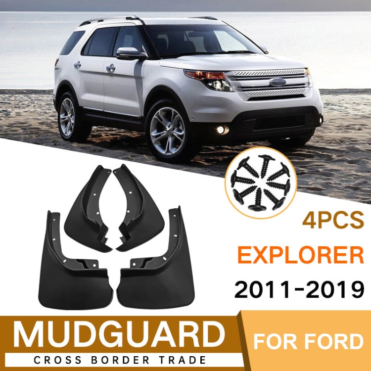For Ford Explorer 2011-2019 4pcs/Set Car Auto Soft Plastic Splash Flaps Fender Guard, For Ford Explorer 2011-2019