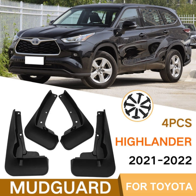 For Toyota Highlander 2021-2022 4pcs/Set Car Auto Soft Plastic Splash Flaps Fender Guard, For Toyota Highlander 2021-2022