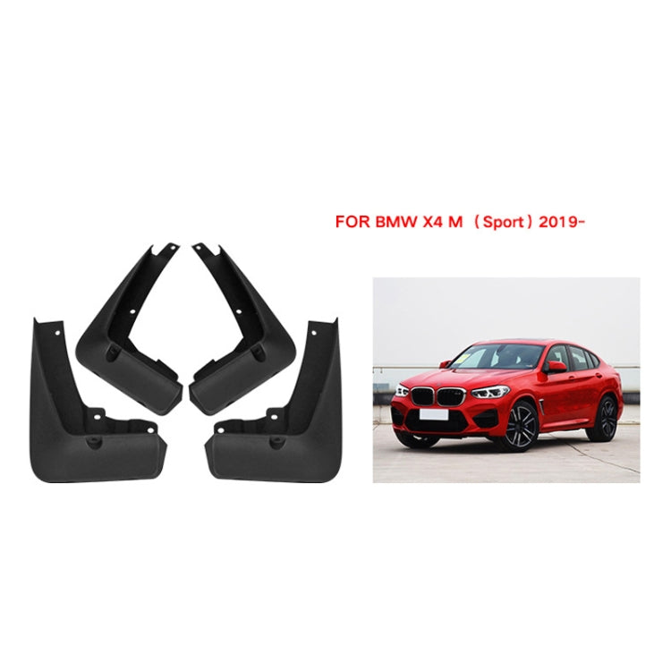 For BMW X4 M Sports 2019-2023 4pcs/Set Car Auto Soft Plastic Splash Flaps Fender Guard, For BMW X4 M Sports 2019-2023
