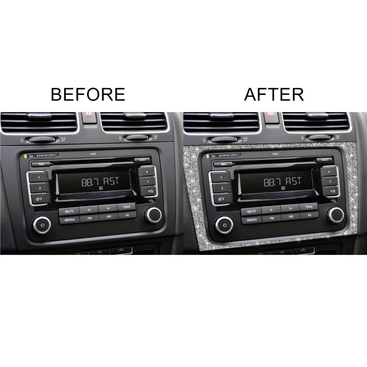 Car CD Panel Diamond Decoration Cover Sticker for Volkswagen Golf 6 2008-2012, Left and Right Drive, CD Panel