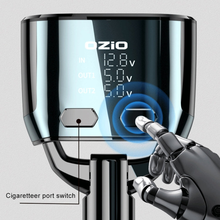 Ozio CL48TC 66W PD 20W + USB Dual Port Multi-function Car Charger with Dual Cigarette Lighters, CL48TC