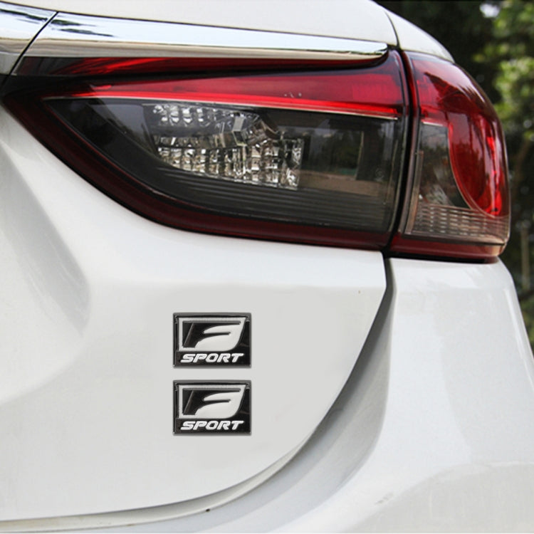 2pcs Car Type D F-SPORT Aluminum Alloy Personalized Decorative Stickers, Size:3.8x2.8x0.4cm, Size:3.8x2.8x0.4cm
