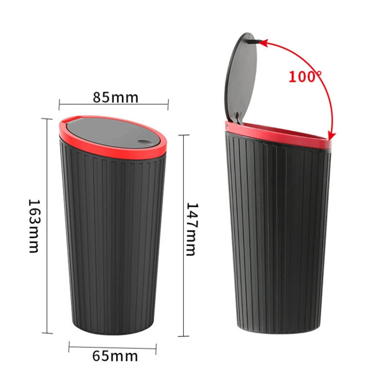 DM-143 Car Armrest Box Storage Box Car Round Trash Can With Lid