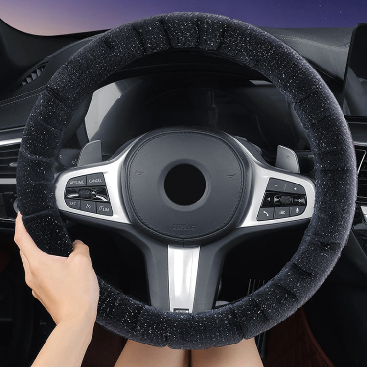 Round Style Car Universal Self Heating Plush Warm Anti-skid Steering Wheel Cover, Diameter: 38cm, Round Style