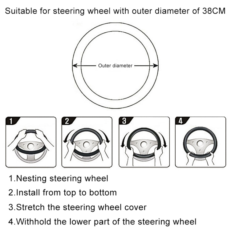 Round Style Car Universal Camellia Pattern Plush Warm Anti-skid Steering Wheel Cover, Diameter: 38cm, Round Style