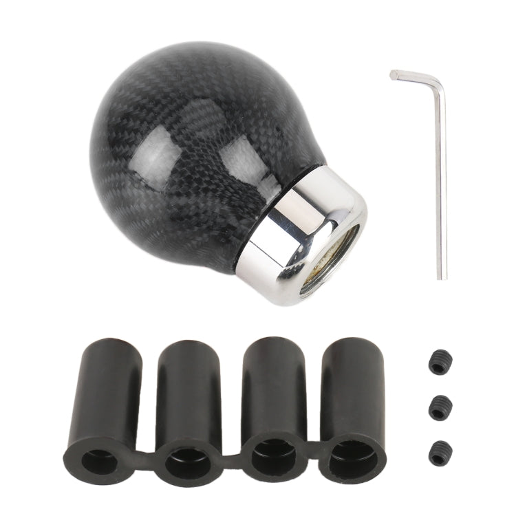 Car Carbon Fiber Pattern Gear Shift Knob Round Modified Gear Shift Head