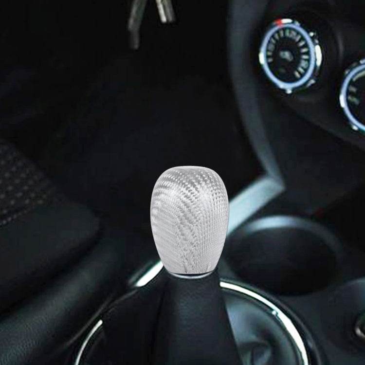 Car Carbon Fiber Pattern Gear Shift Knob Short Style Duck Egg Type Automatic Gear Head
